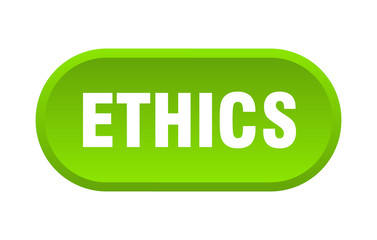 ethics button. ethics rounded green sign. ethics