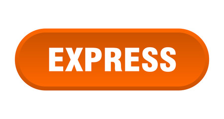 express button. express rounded orange sign. express