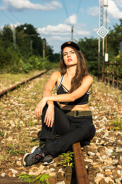 Young and pretty woman in casual clothes