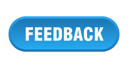 feedback button. feedback rounded blue sign. feedback