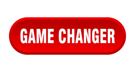 game changer button. game changer rounded red sign. game changer