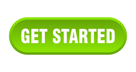 get started button. get started rounded green sign. get started