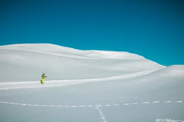 Fotobehang Alpes d'Huez en hiver: randonnée dans la neige © jef 77
