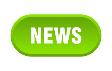 news button. news rounded green sign. news