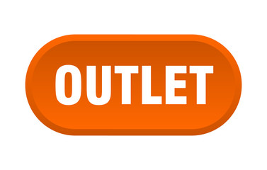 outlet button. outlet rounded orange sign. outlet