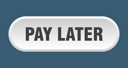 pay later button. pay later rounded white sign. pay later