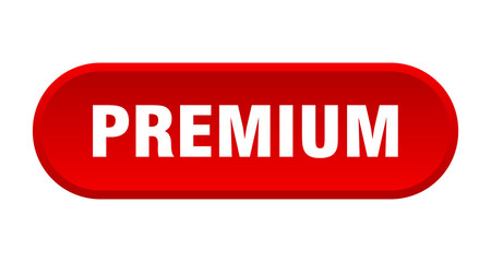 premium button. premium rounded red sign. premium