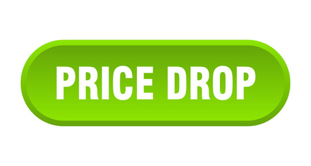 price drop button. price drop rounded green sign. price drop