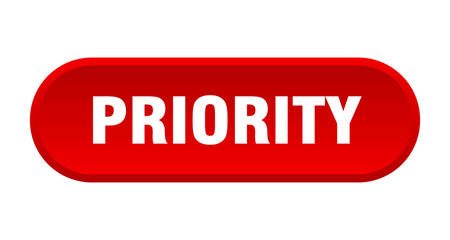 priority button. priority rounded red sign. priority