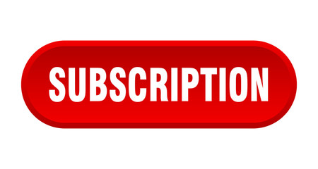 subscription button. subscription rounded red sign. subscription