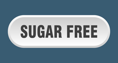 sugar free button. sugar free rounded white sign. sugar free