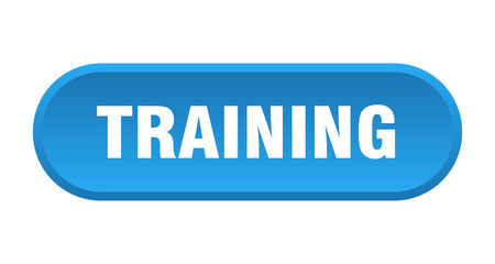 training button. training rounded blue sign. training