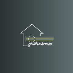 Guitar House Logo, Music Template