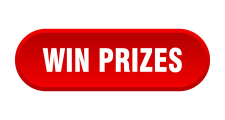 win prizes button. win prizes rounded red sign. win prizes