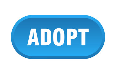 adopt button. adopt rounded blue sign. adopt
