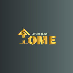 Gold Home Logo Template