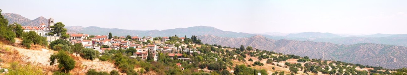 Fototapeta na wymiar Panoramic view of a village on the island of Cyprus