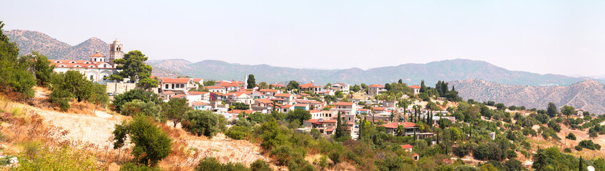 Fototapeta na wymiar Panoramic view of a village on the island of Cyprus