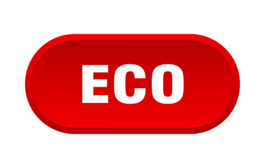 eco button. eco rounded red sign. eco