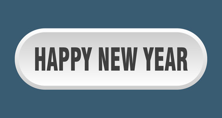 happy new year button. happy new year rounded white sign. happy new year