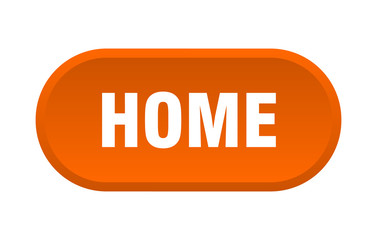 home button. home rounded orange sign. home