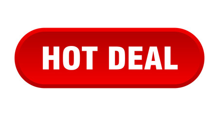 hot deal button. hot deal rounded red sign. hot deal