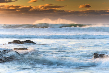 Fototapeta na wymiar Turbulent Seas at Malua Bay - Sunrise Seascape