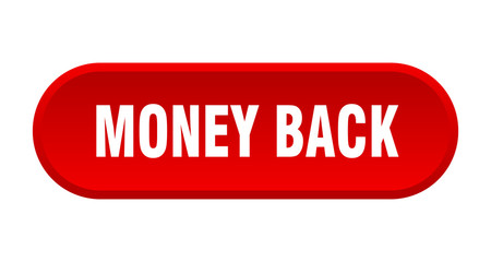 money back button. money back rounded red sign. money back