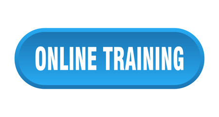 online training button. online training rounded blue sign. online training