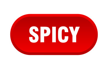 spicy button. spicy rounded red sign. spicy