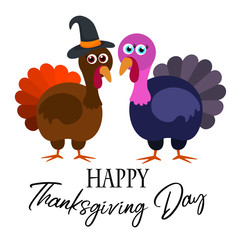 Turkey bird, flat, vector illustration