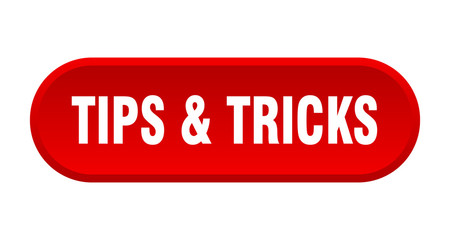 tips & tricks button. tips & tricks rounded red sign. tips & tricks