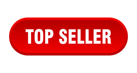 top seller button. top seller rounded red sign. top seller