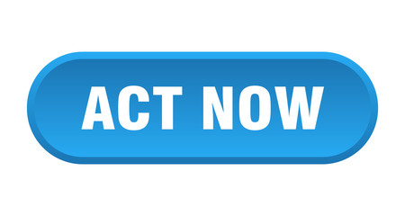 act now button. act now rounded blue sign. act now
