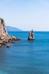 Fototapeta premium Seascape with a rock on the southern coast of Crimea
