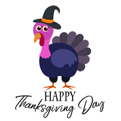 Turkey bird, flat, vector illustration