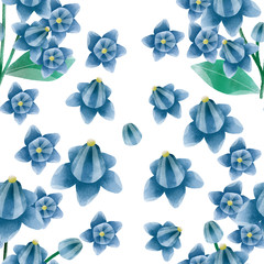 Obraz na płótnie Canvas Calotropis flower seamless pattern