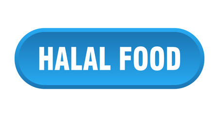 halal food button. halal food rounded blue sign. halal food