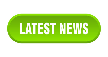 latest news button. latest news rounded green sign. latest news