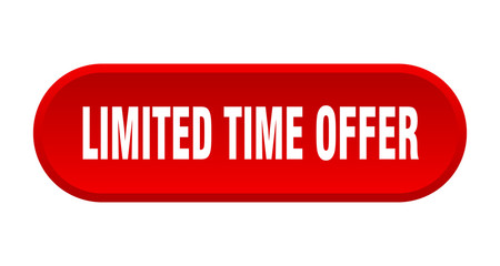 limited time offer button. limited time offer rounded red sign. limited time offer