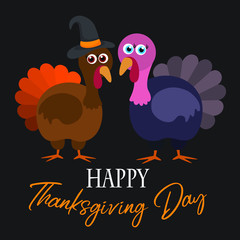 Turkey bird, flat, vector illustration