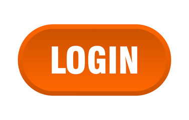 login button. login rounded orange sign. login