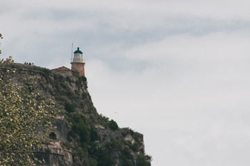 Vocation in Greece, Corfu town. Summer sightseeing Corfu buildings and town 