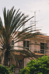 Vocation in Greece, Corfu town. Summer sightseeing Corfu buildings and town 