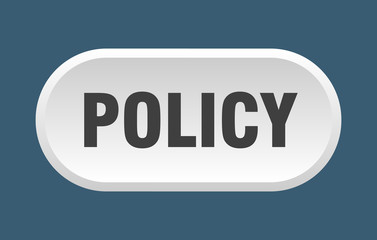policy button. policy rounded white sign. policy