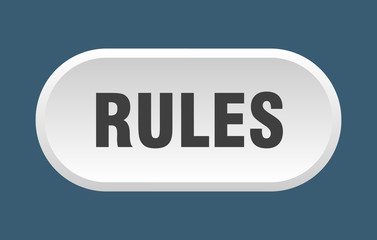 rules button. rules rounded white sign. rules