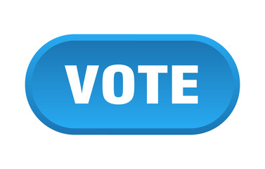 vote button. vote rounded blue sign. vote