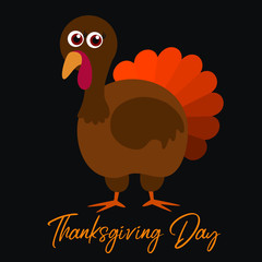 Turkey bird, flat, vector illustration