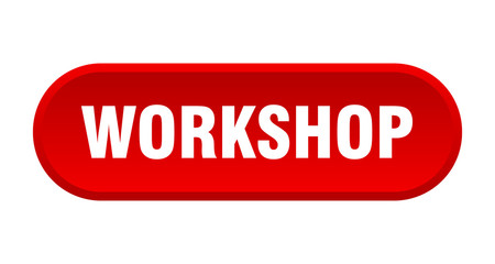 workshop button. workshop rounded red sign. workshop