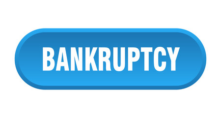 bankruptcy button. bankruptcy rounded blue sign. bankruptcy